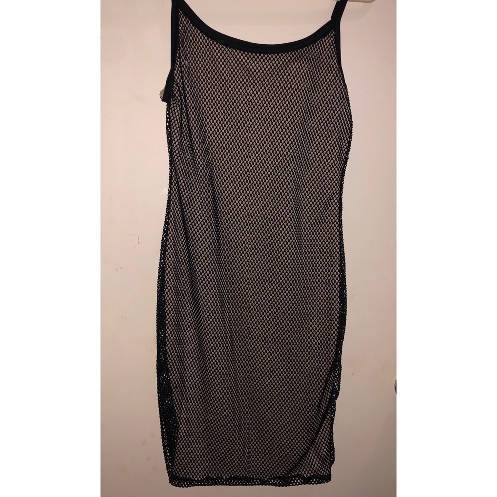 Mini dress with fishnet detailing